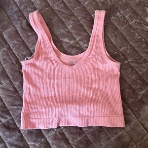 Urban Outfitters Pink Ribbed Crop Top
